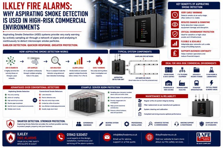 Ilkley Fire Alarms: Why Aspirating Smoke Detection Is Used In High-Risk Commercial Environments