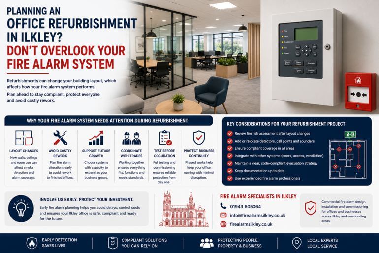 Planning an Office Refurbishment in Ilkley? Don’t Overlook Your Fire Alarm System